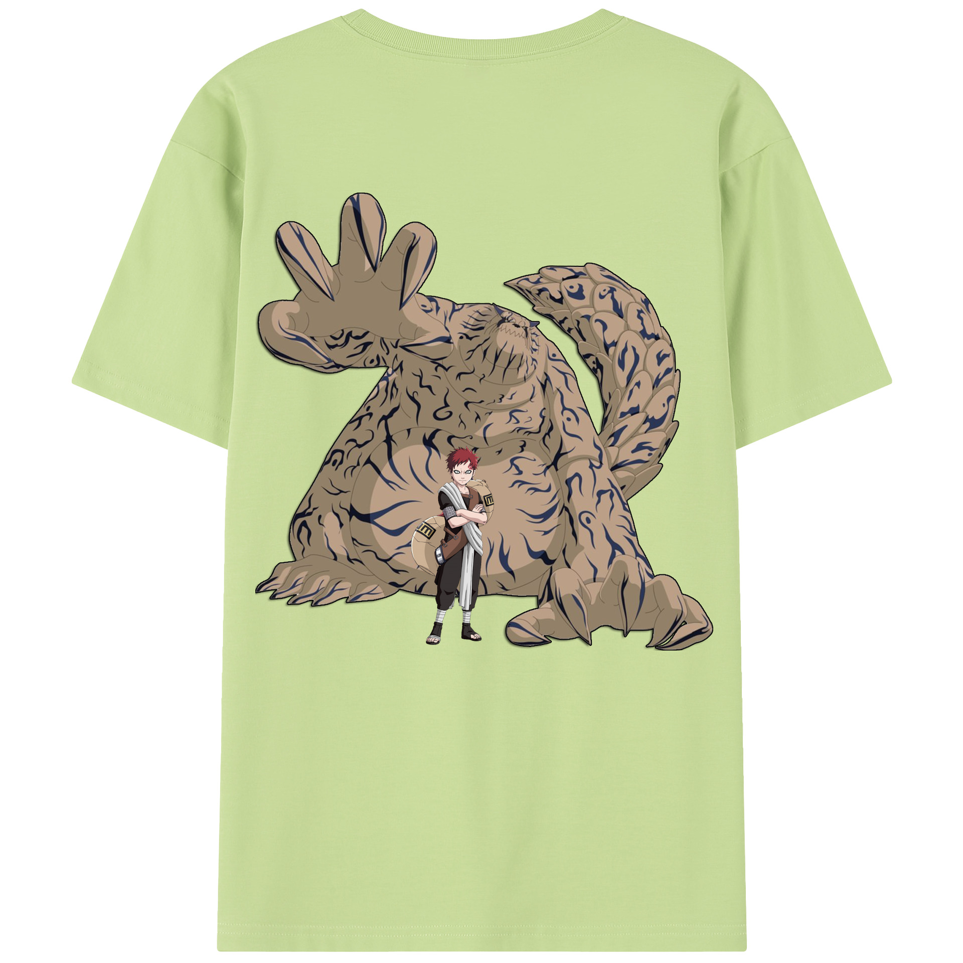（画像用） NARUTO -ナルト- ガアラ Gaara 綿100％半袖Tシャツ（背面プリント）